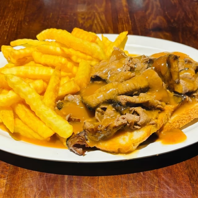 Open Faced Roast Beef Plate.